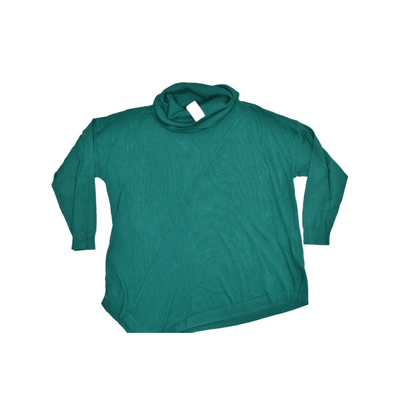 NEW Cato Plus Size 22/24 Green Cowl Neck Asymmetrical Hem Sweater Tunic Top NWT - Picture 1 of 8